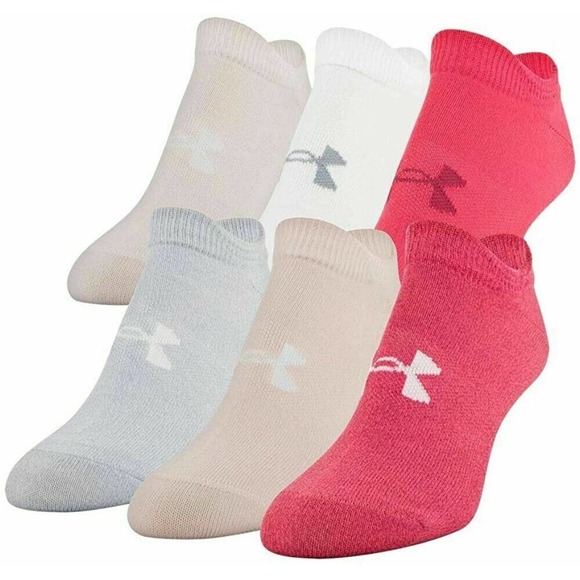 Under Armour Accessories - Under Armour No Show Socks Pink,6 Pairs Size 6-9